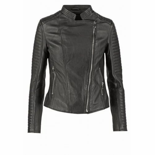Ladies Black Leather Jacket