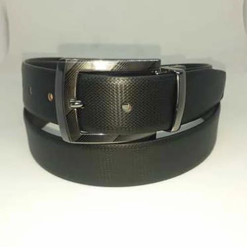 Mens 2 In 1 Black Leather Belt