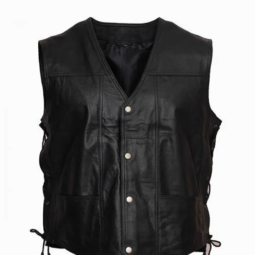 Mens Sleeveless Leather Jacket