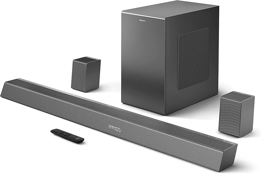 Philips B8967 5.1.2 Channel True Surround Soundbar With Wireless Rear Speakers And Subwoofer - Color: Black