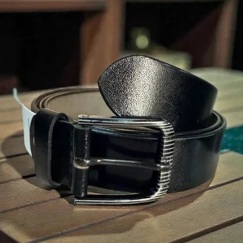 Pinhole Buckle Leather Belt