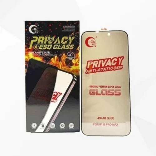 Privacy Esd Tempered Glass - Tempered Glass, All Sizes, Black | Privacy Protection, Electrostatic Protection, Scratch Resistant, Anti-Fingerprint, Shatter Proof, Slim Design