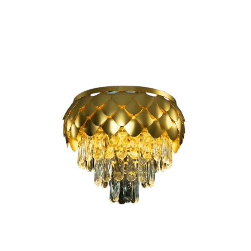 Traditional Crystal Led Chandelier - Aluminium 800mm Metallic Gold, High Lumen, Energy Efficient, Waterproof, Durable