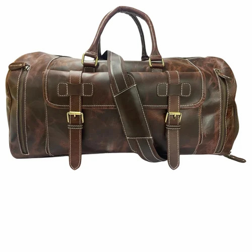 Dark Brown Leather Duffle Bag