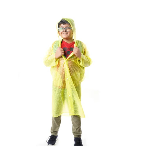 Yellow Kids Pvc Raincoat