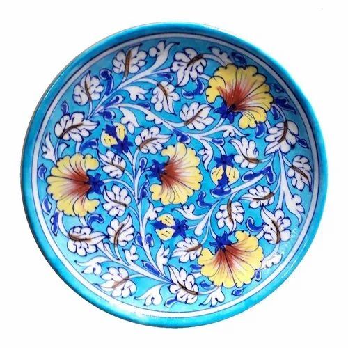 Blue Pottery Handmade Wall Plate