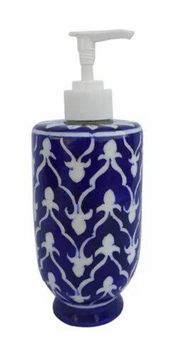 Blue Pottery Liquid Soap Dispenser