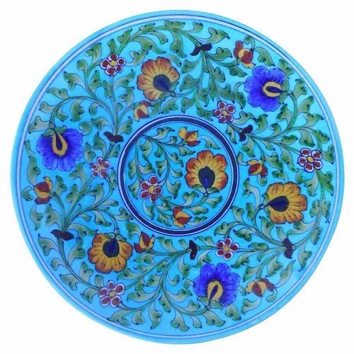 Decorative Blue Pottery Plate