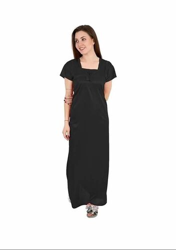 Ladies Black Satin Nightgown