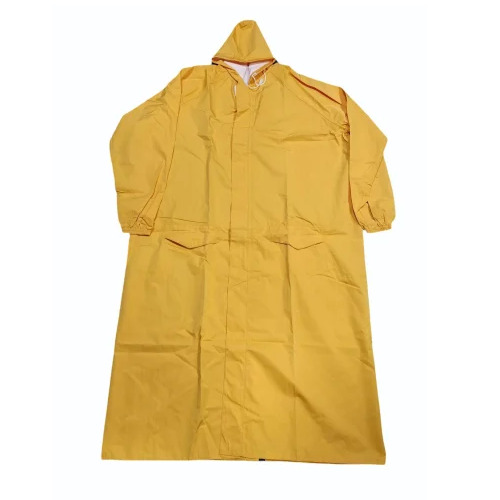 Mustard Unisex Pvc Long Raincoat