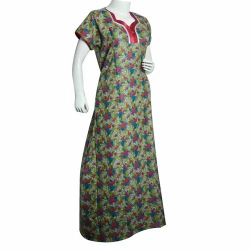 Printed Night Dress - Cotton All Size Short Sleeves | Stylist Comfortable Modern Women's Nightgown
