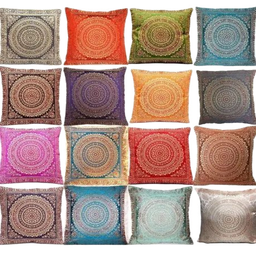 Banarasi Silk Mandala Cushion Cover