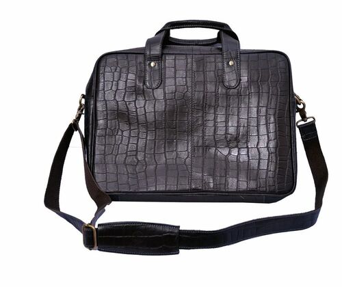 Black Leather Laptop Bag