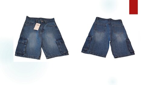 Blue Men Denim Shorts