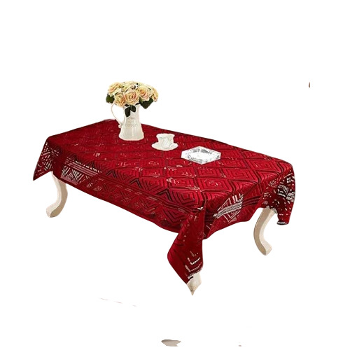 Burfi Red Polyester Center Table Cover