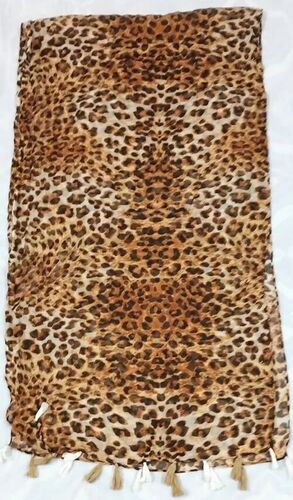 Chiffon Printed Tassels Stoles