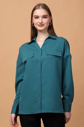 Ladies Green Formal Shirt