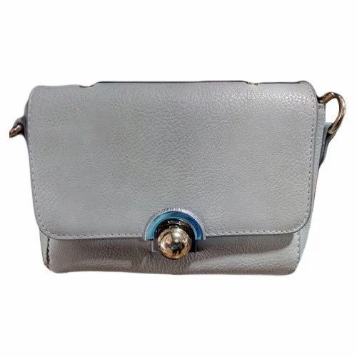 Ladies Grey Leather Bag