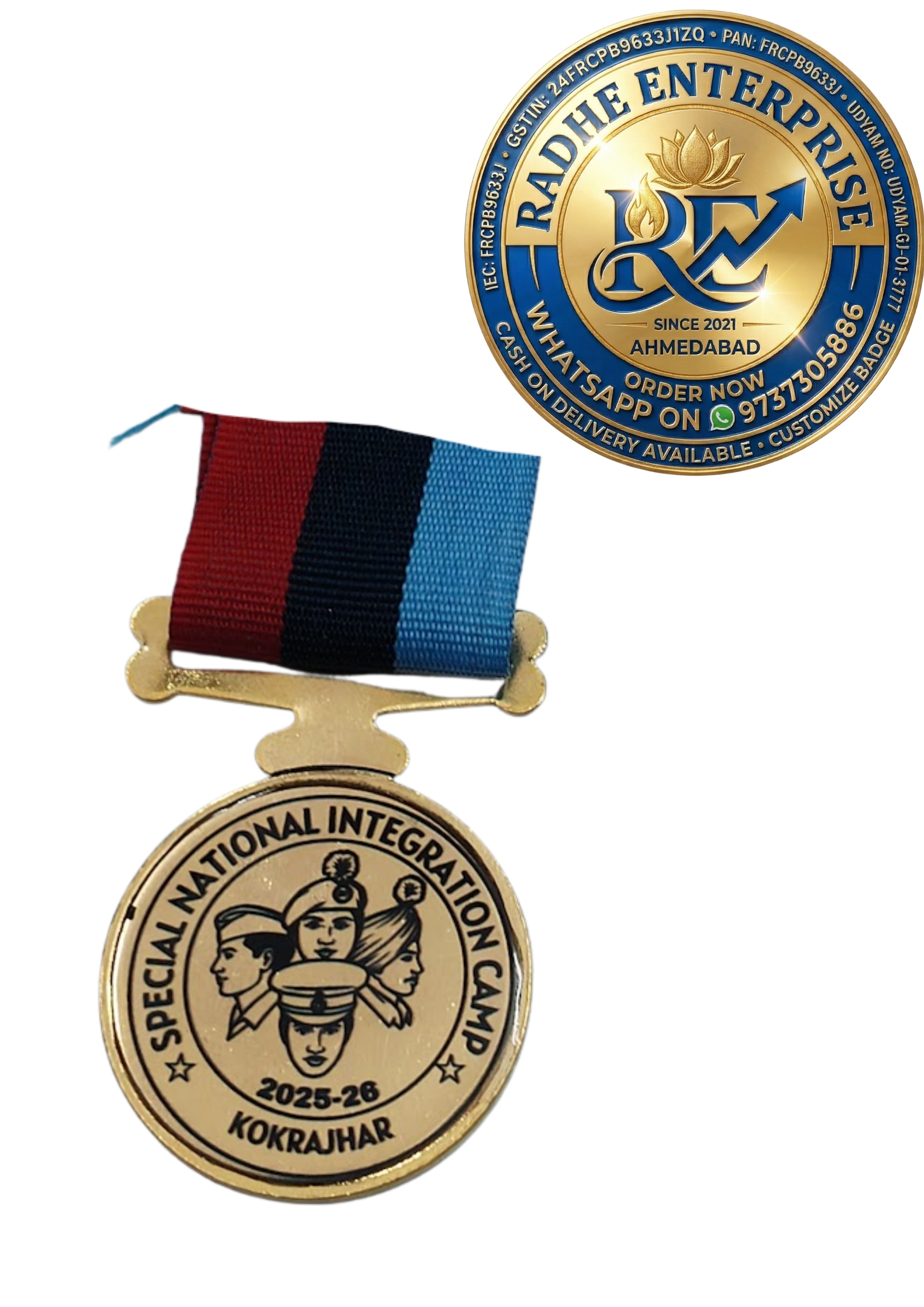 Ncc Snic 2025 26 Kokrajhar Commemorative Set Medal & Lapel Pin - Base Material: Aluminum