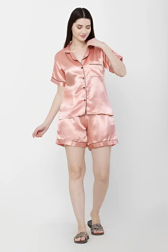 Silk Peach Ladies Night Dress