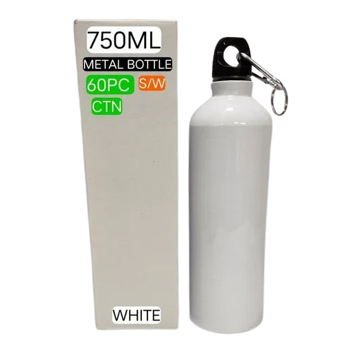 Steel Water Bottle - Stainless Steel 750 mL White | Leak Proof Durable Screw Cap