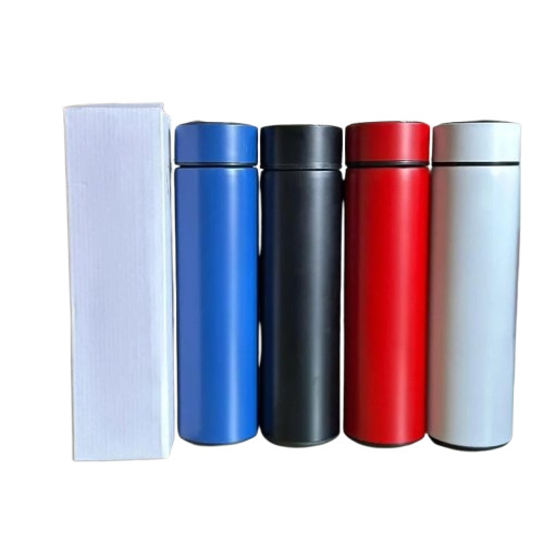 Temperature Water Bottle - Stainless Steel 500mL, Round Shape, Printed Design | Screw Cap, Leak Proof, Durable, Smooth Finish