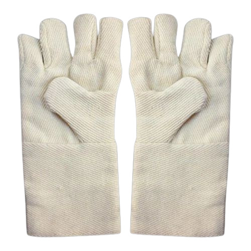 Cotton Canvas Hand Gloves - 12 Inches, White | Breathable, Quick Dry, Washable, Full Finger Safety Gloves