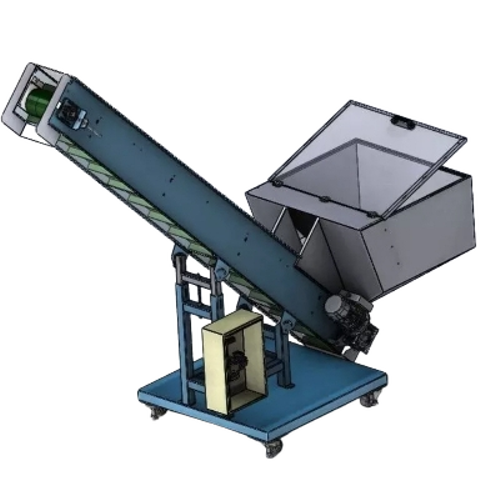Inclined Belt Conveyor with Hopper System