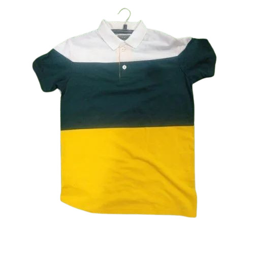 Men Plain Collar T Shirt - Cotton, Multi Color, Half Sleeves, Regular Fit | Lightweight, Soft, Breathable, Quick Dry