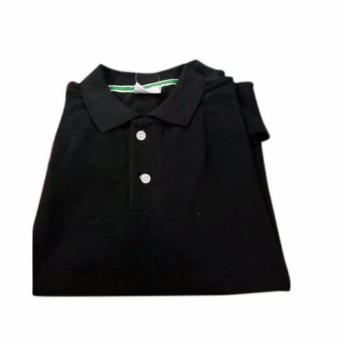 Mens Cotton Black T Shirt