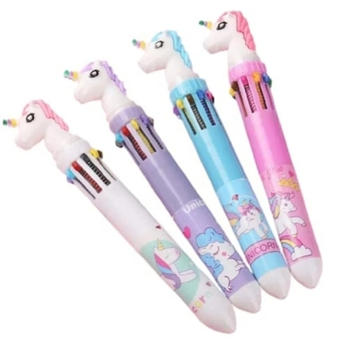 Multicolor Plastic Unicorn Pencil For Kids With 10 Refill
