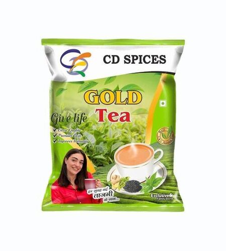 Tea Packaging Pouch - PET, 100gm, Multicolor, Printed | Side Gusset, Heat Sealed, Moisture Proof, Eco Friendly, Glossy Finish