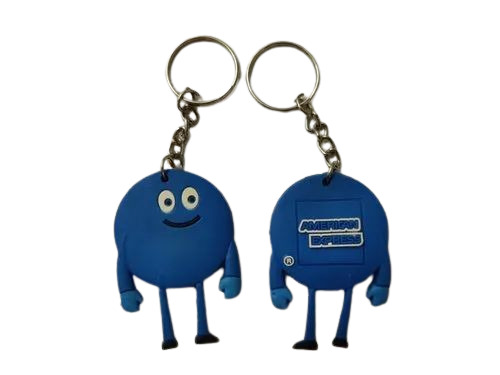 Blue Silicone Rubber Keychain