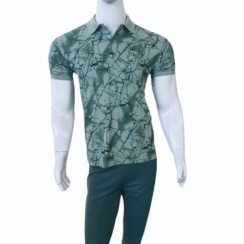 Digital Print Matty Collar T Shirt