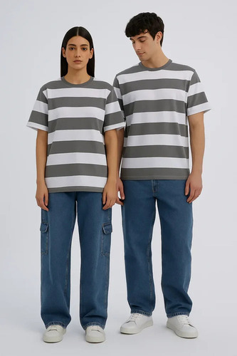 Evergreen Stripes Unisex Round Neck T Shirt