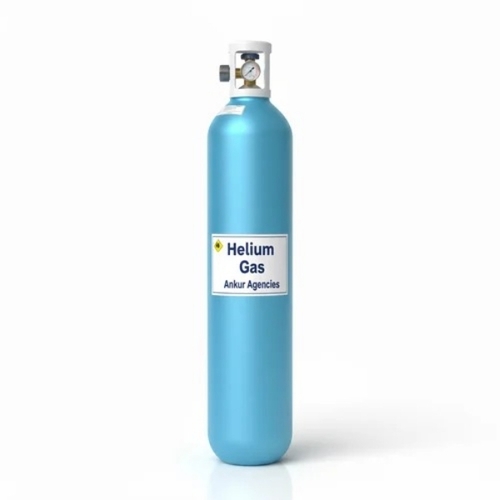 Helium Gas Cylinder - Steel, Blue, High Pressure | Leak Proof Valve, Compressed Gas Storage, Industrial Use