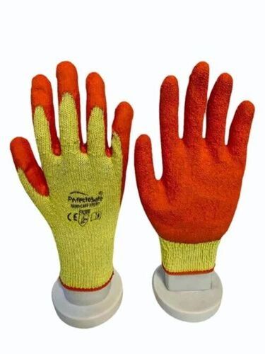 Level 2 Cut Resistant Gloves Latex Coating - Latex HPPE, Full Fingered, Yellow & Orange | Breathable, Quick Dry, Comfortable Fit