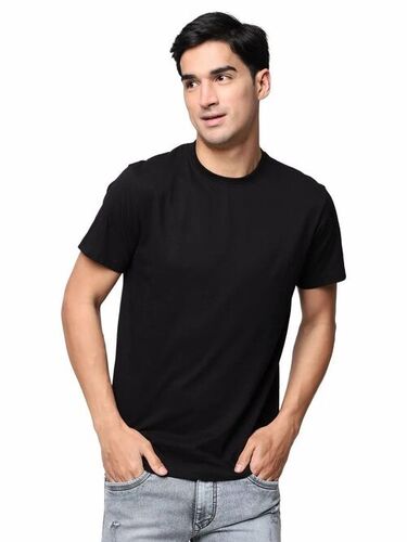 Mens Black T Shirts - Cotton, All Size, Black | O-Neck, Short Sleeves, Stylist, Comfortable, Skin Friendly