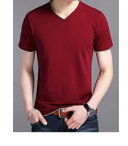 Mens Half Sleeves V Neck T Shirt