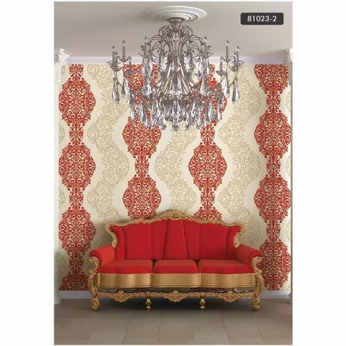 Red Printed Wallpaper