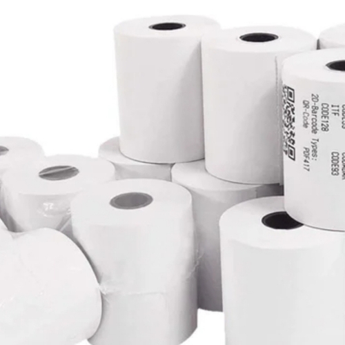 Plain White 57mm Thermal Paper Roll Gsm: 80 - 120 Gsm