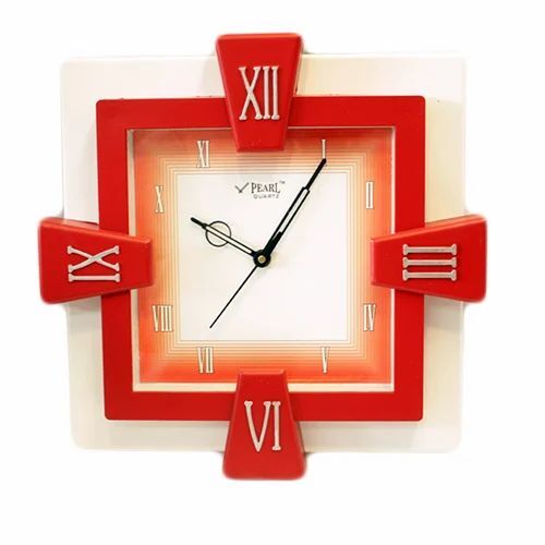 Red Analog Wall Clock