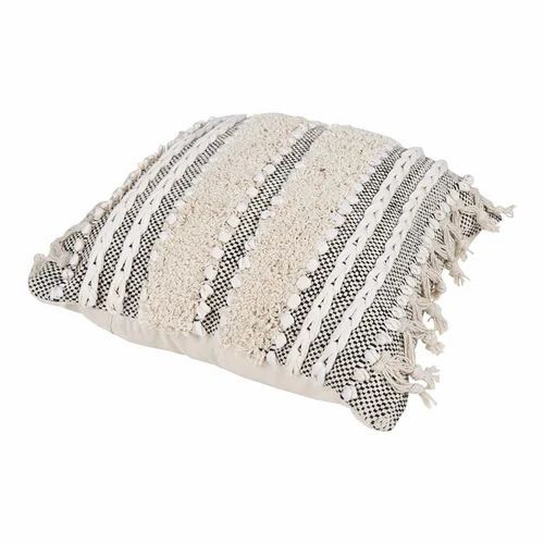 White Crosia Work Cushion Cover - Dimensions: 16X16 Inch