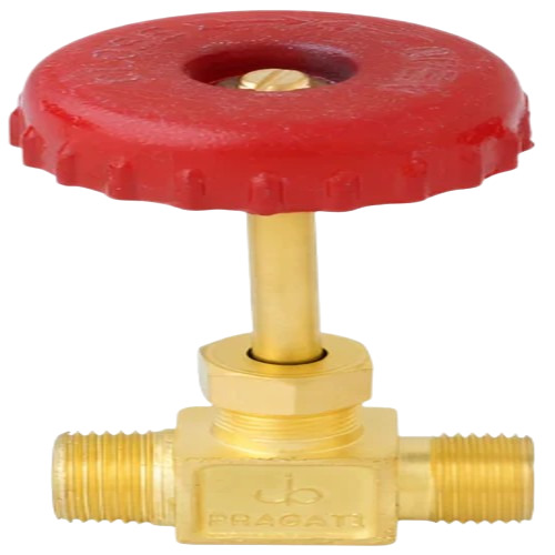 02 Brass Main Line Shut Off Valve - Brass Custom Size Red | Good Quality Industrial Use 220 Volt