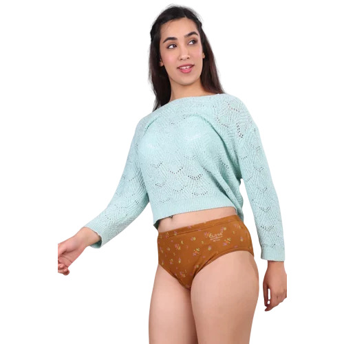 90cm Brown Printed Cotton Ladies Panties