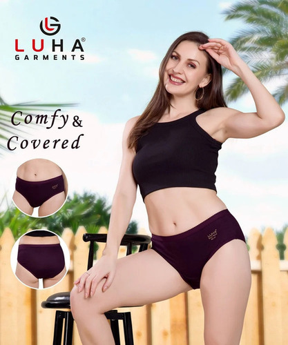 Ladies Plain Panty - Cotton, 80-110 cm, Brown | Comfortable Briefs for Women
