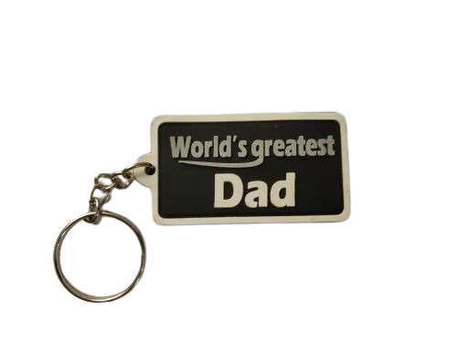 Printed Silicone Keychain - Silicone, Black, Rectangular | Durable, Lightweight, Eco-Friendly, Glossy Finish, Wall Mount