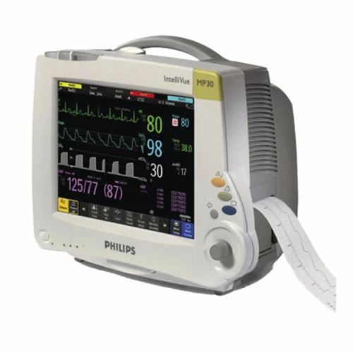 Refurbished Philips MP30 Patient Monitor - 10.4" Color SVGA 12-Lead ECG White | Durable Hospital Use