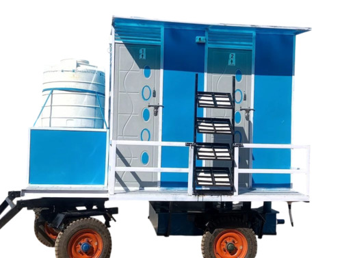 2 Seater MS Mobile Toilet Van - Steel Material, White Color, Two Doors | Durable, Fine Finished