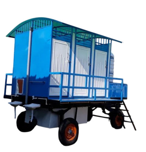3 Seater MS Mobile Toilet Van - Steel, White & Blue, Three Doors | Durable, Fine Finished